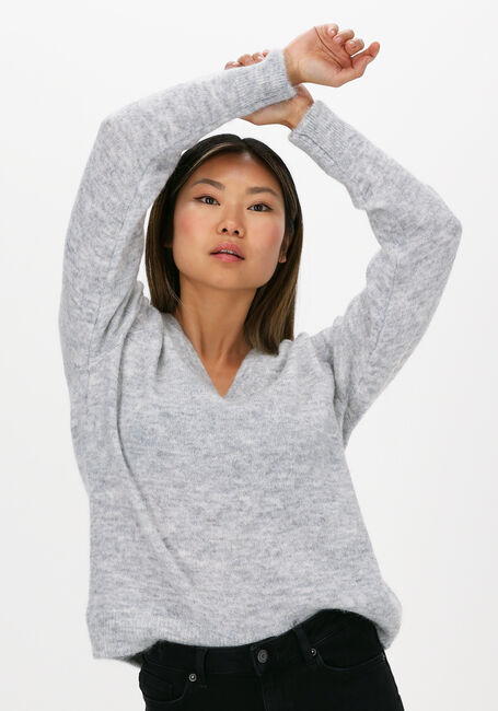 Hellgrau SELECTED FEMME Pullover LULU LS KNIT V-NECK B - large