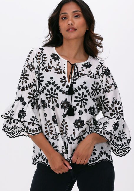 Weiße SUMMUM Blusen TOP CONTRAST CHIFFLY - large