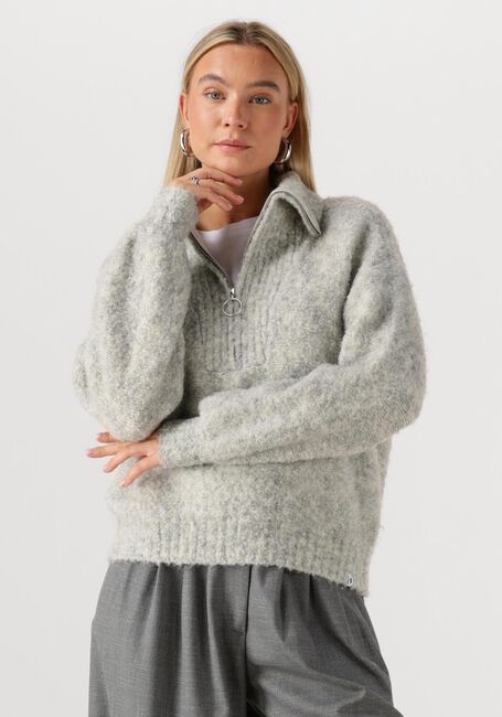 Hellgrau SIMPLE Pullover KNIT-BOUCLE-25-3 - large
