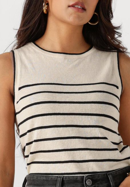 Creme SELECTED FEMME Spencer SLFESTHER SL CONTRAST KNIT TOP - large