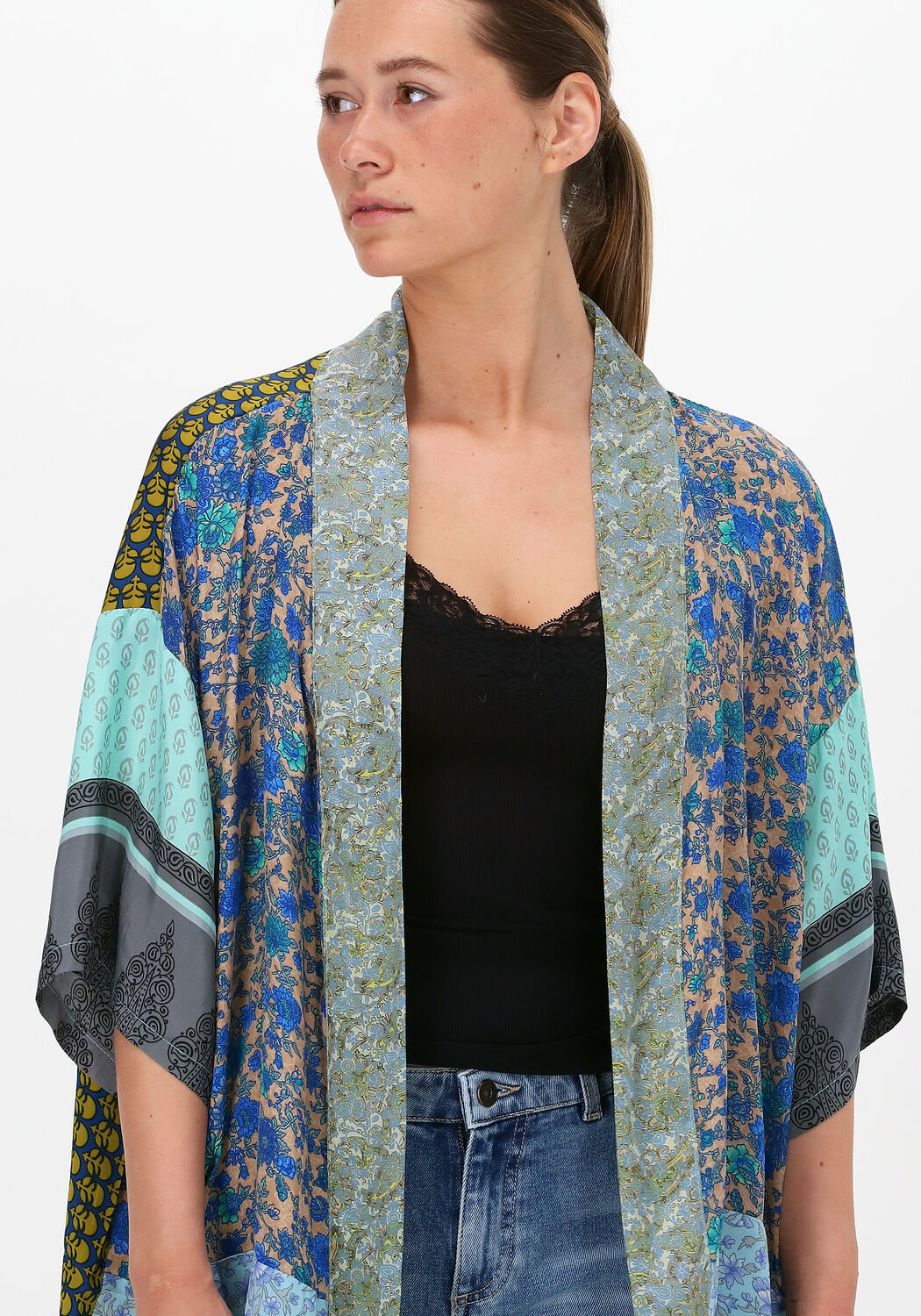 Blaue SISSEL EDELBO Kimono LOTUS SHORT MIX KIMONO