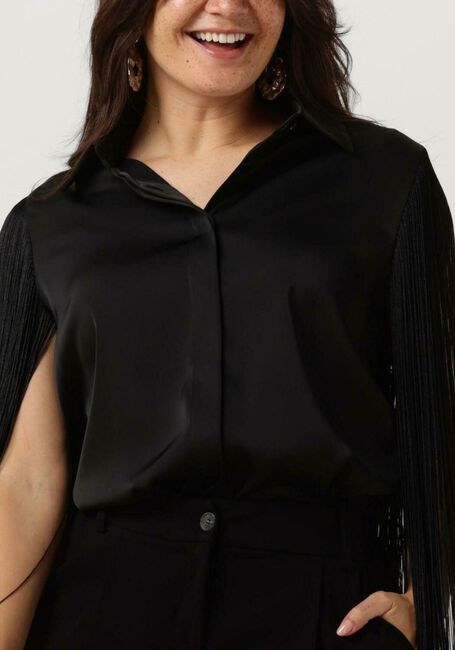 Schwarze ACCESS Blusen SHIRT WITH FRINGED SLEEVES - large