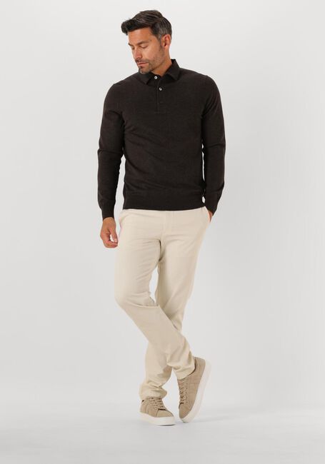 Braune PROFUOMO Polo-Shirt POLO ONEPIECE LS - large