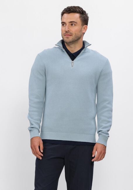 Blaue SELECTED MEN Pullover SLHDANE LS KNIT STRUCTURE HALF ZIP NOOS - large