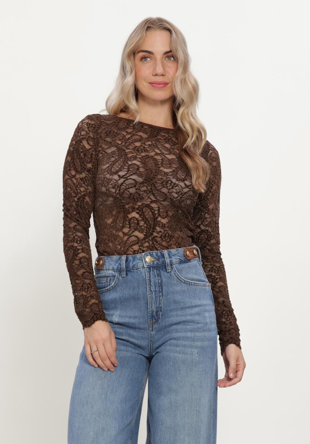 Braune MY ESSENTIAL WARDROBE Blusen MWSALVI LS LACE BLOUSE - large
