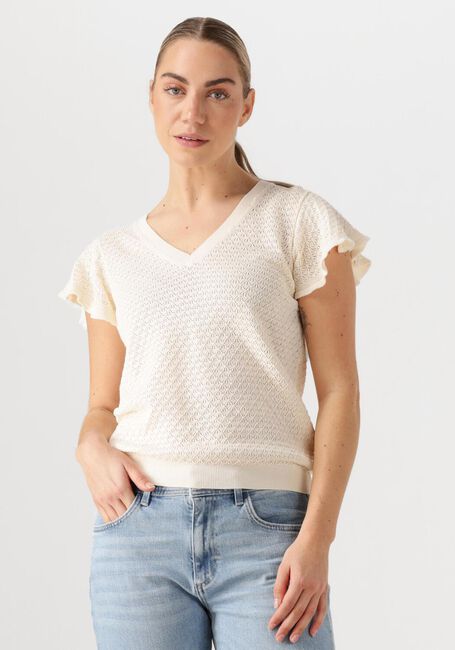 Ecru MOS MOSH Top MMGANNA PATTERN V-NECK KNIT - large