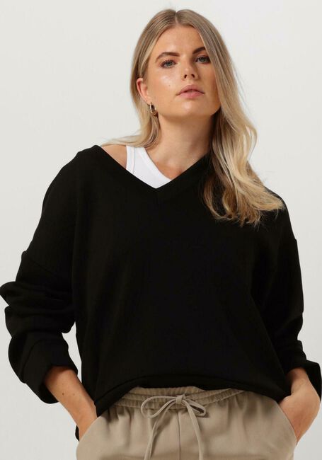 Schwarze MSCH COPENHAGEN Pullover MSCHPETUA IMA Q V SWEATSHIRT - large
