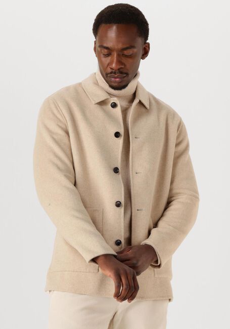 Sand PROFUOMO Overshirt OVERSHIRT WOOL BUTTON - large