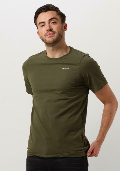Olive G-STAR RAW T-shirt SLIM BASE R T S/S - large