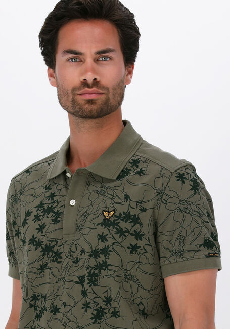 Olive PME LEGEND Polo-Shirt SHORT SLEEVE POLO LIGHT PIQUE SUSTAINABLE AOP - large