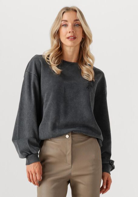 Schwarze ALIX THE LABEL Pullover LADIES KNITTED ACID WASHED SWEATER - large