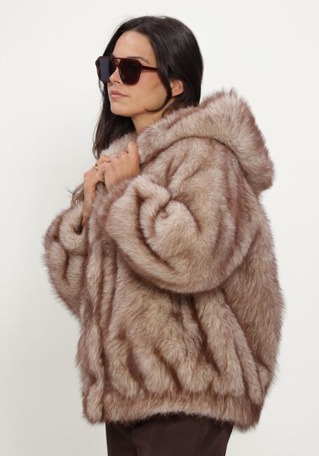 Beige STUDIO AR Fake-Fur-Jack HAILEY LONG FAUX MINK - large