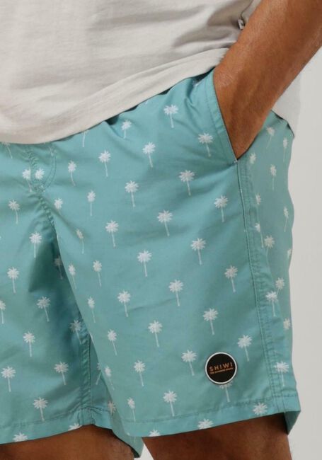 Hellblau SHIWI Badehosen MEN SWIMSHORT SCRATCHED SHIWI PALM - large