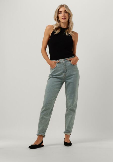 Blaue SELECTED FEMME Mom jeans SLFGRACE FELINA HW MOM GREENCAST JEANS - large