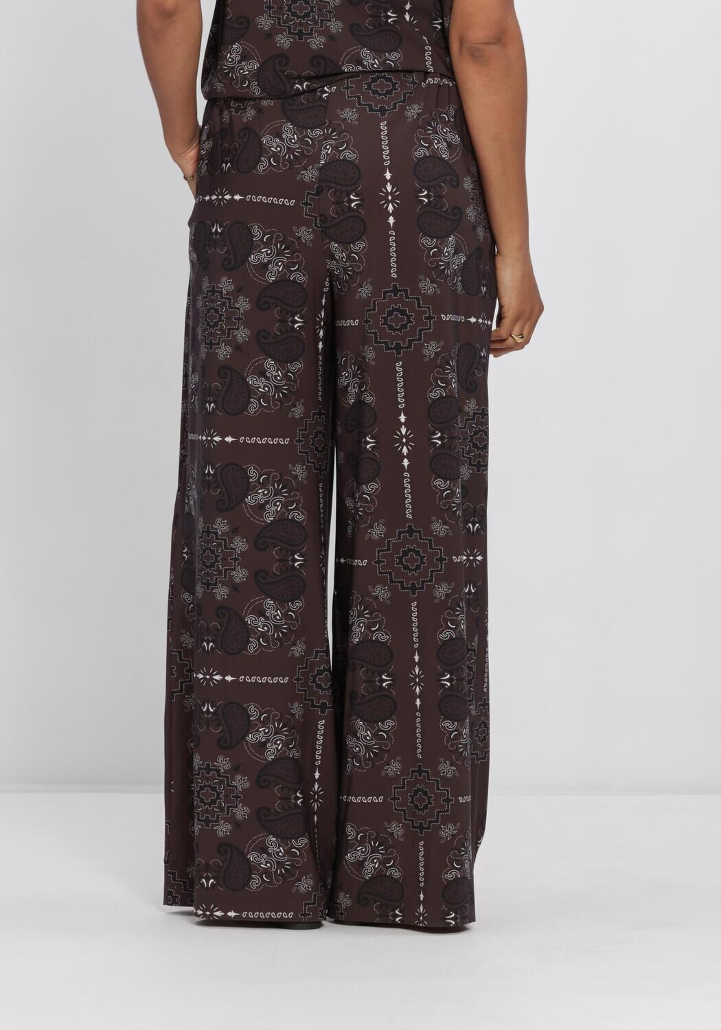 Braune STUDIO ANNELOES Weite Hose Grace paisley trousers - large