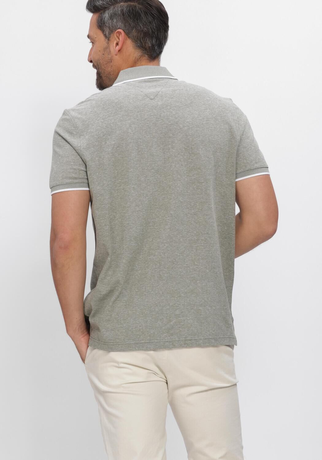 Dunkelgr&uuml;n TOMMY HILFIGER Polo-Shirt COTTON LINEN PIQUE REG POLO - large