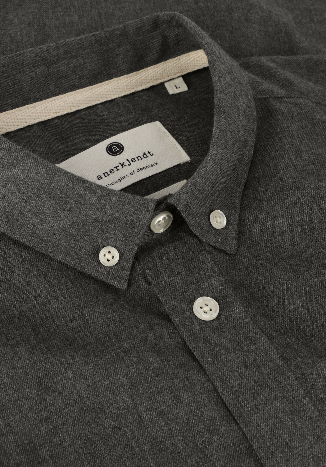 Graue ANERKJENDT Casual-Oberhemd AKKONRAD MELANGE SHIRT - large