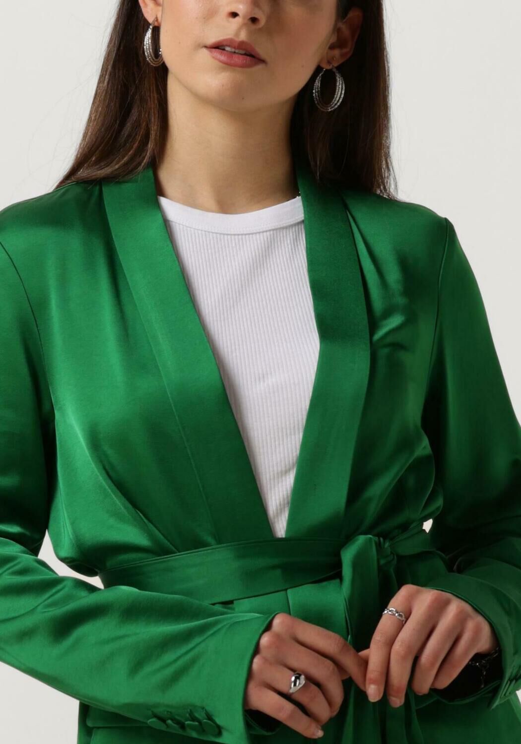 grune scotch soda blazer belted satin single breasted blazer