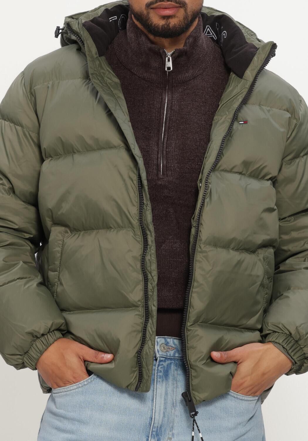 Gr&uuml;ne TOMMY JEANS Wattierte Jack TJM ESSENTIAL DOWN JACKET EXT - large
