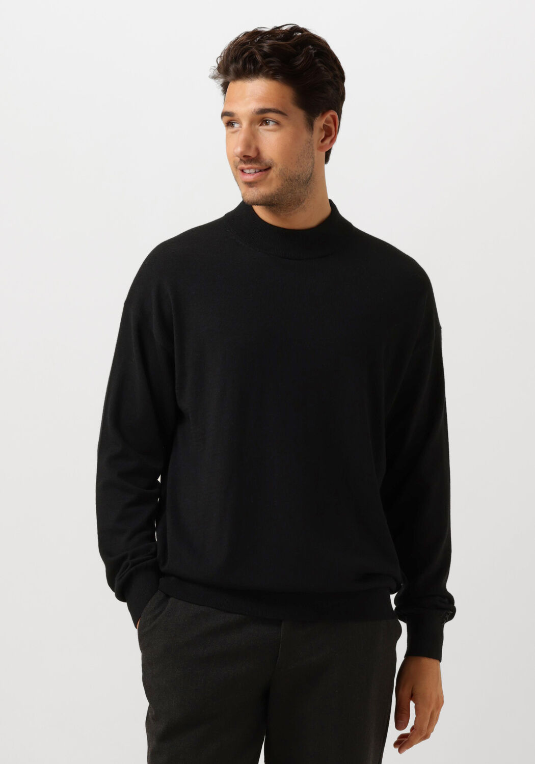 Schwarze SCOTCH SODA Pullover DROPPED SHOULDER MOCK NECK PULLOVER Omoda