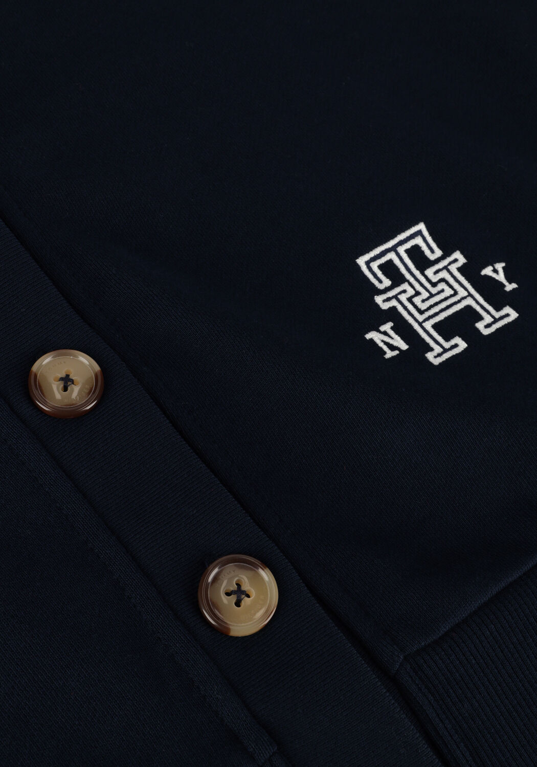 Blaue TOMMY HILFIGER Strickjacke REG VARSITY IMD NY CARDIGAN - large