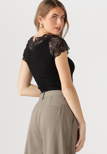 Schwarze ROSEMUNDE Top BEATHA CAPSLEEVE - large