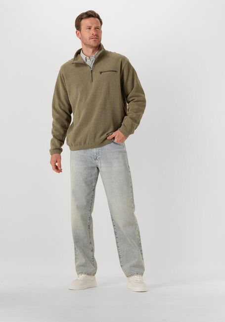 Olive FORÉT Pullover ELM HALF ZIP SWEATSHIRT - large