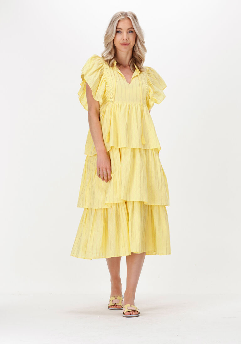 gelbe y.a.s. midikleid yaspala ss midi dress fest