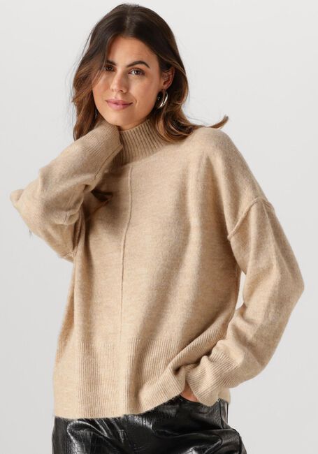 Beige Y.A.S. Pullover YASBALIS LS HIGH NECK KNIT - large
