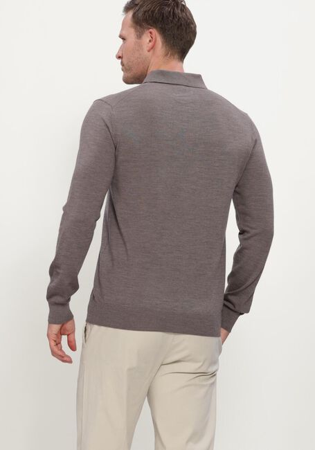 Taupe STEFANO LAURAN Pullover POLO BUTTON MERINO - large