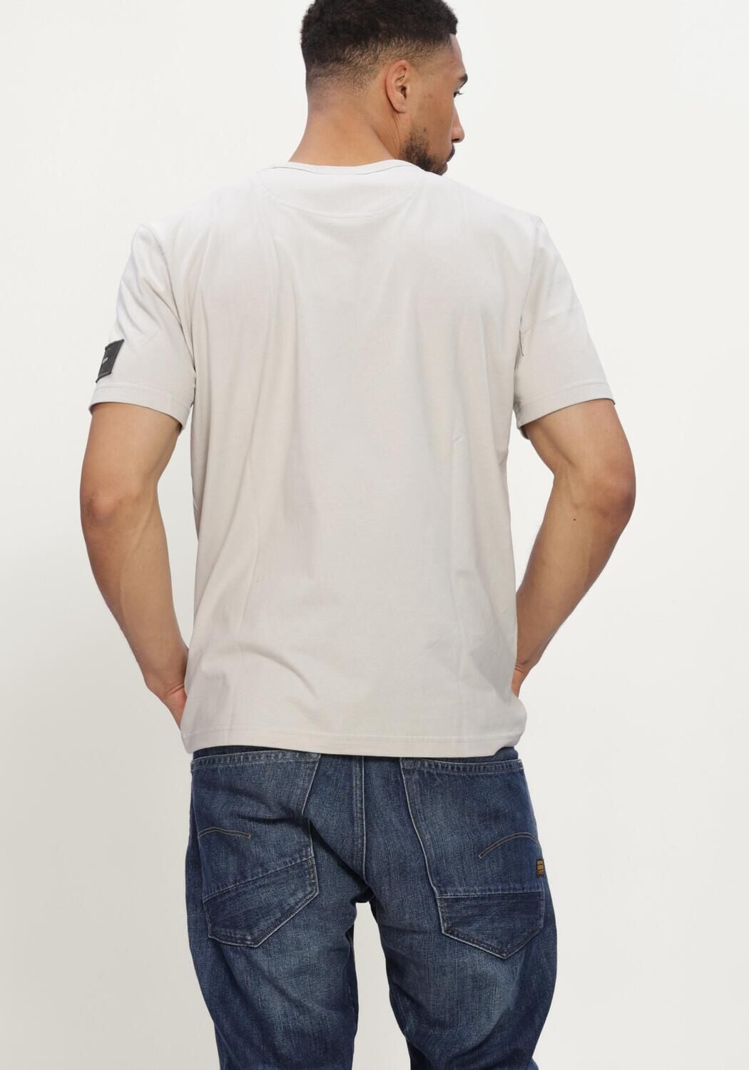 Beige CALVIN KLEIN T-shirt SS CLSC SUEDED JERSEY BADGE TEE - large