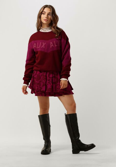 Bordeaux ALIX THE LABEL Sweatshirt LADIES KNITTED ALIX SWEATER - large