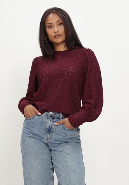 Bordeaux OBJECT Pullover OBJLAILA L/S RE TOP NOOS - large