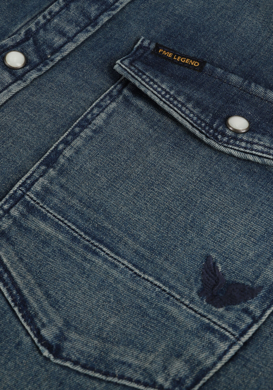 Dunkelblau PME LEGEND Jeansjacke LONG SLEEVE SHIRT TINTED BLUE VINTAGE - large