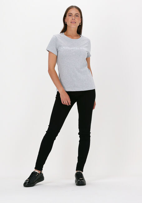 Graue CALVIN KLEIN T-shirt CORE INSTIT LOGO SLIM FIT TEE - large