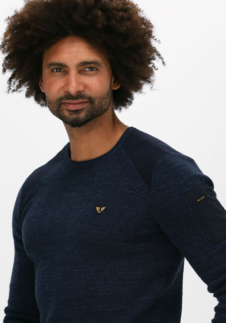 Blaue PME LEGEND Pullover R-NECK COTTON RIB KNIT - large