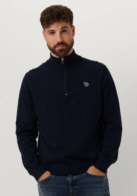 Dunkelblau PS PAUL SMITH Pullover MENS SWEATER ZIP NECK ZEB BAD - large