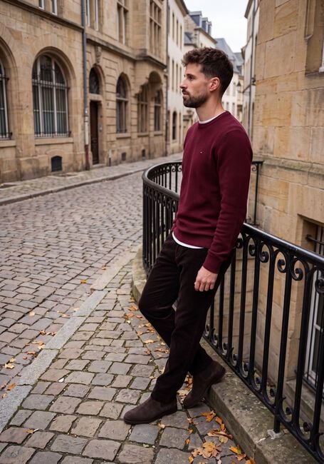 Bordeaux TOMMY HILFIGER Pullover ESSENTIAL STRUCTURE CREW NECK - large
