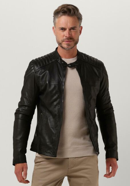 Schwarze GOOSECRAFT Lederjack BIKER919 - large