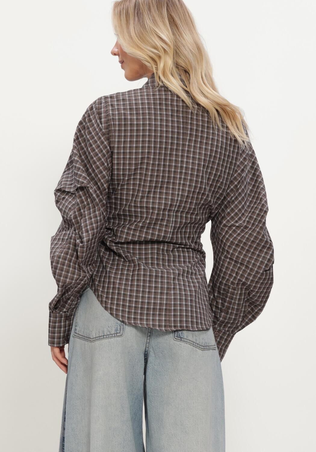 Olive NOTRE-V Blusen NV-ISA CHECK - large