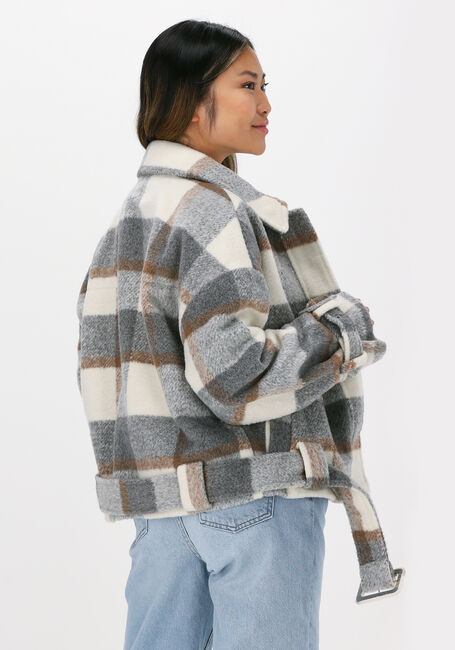 Nicht-gerade weiss NA-KD Jack BELTED SHORT CHECKED JACKET - large