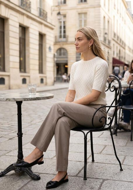 Beige SELECTED WOMEN Hose SLFRITA MW WIDE PANT - large