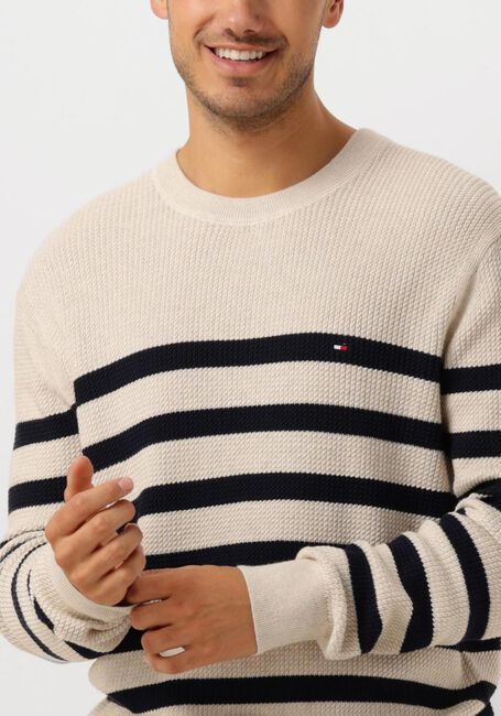 Beige TOMMY HILFIGER Pullover STRUCTURE CREW NK - large