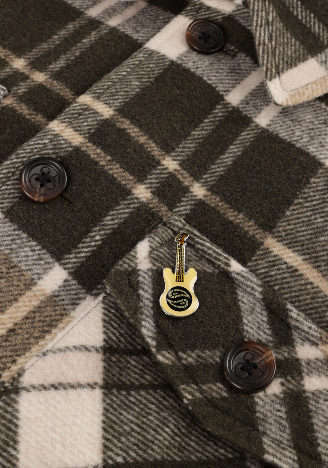 Gr&uuml;ne SCOTCH & SODA Overshirt BRUSHED WOOL-BLEND CHECKED OVERSHIRT - large