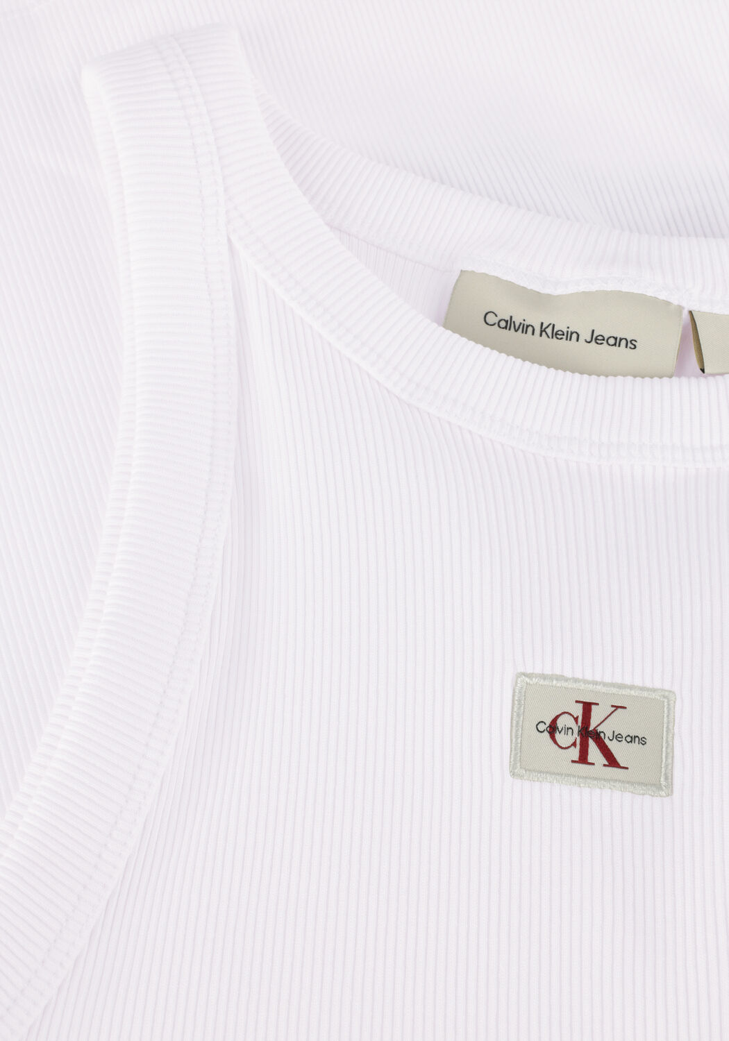 Wei&szlig;e CALVIN KLEIN Top WOVEN LABEL RIB TANK TOP - large