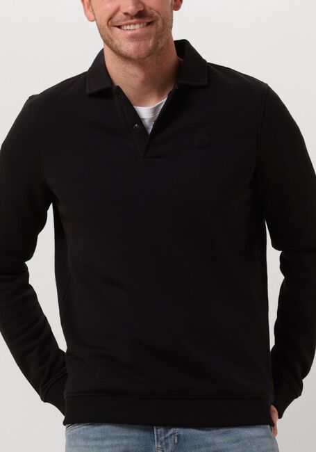 Schwarze PME LEGEND Pullover & Cardigans HALF BUTTON COLLAR SOFT BRUSHED FLEECE - large