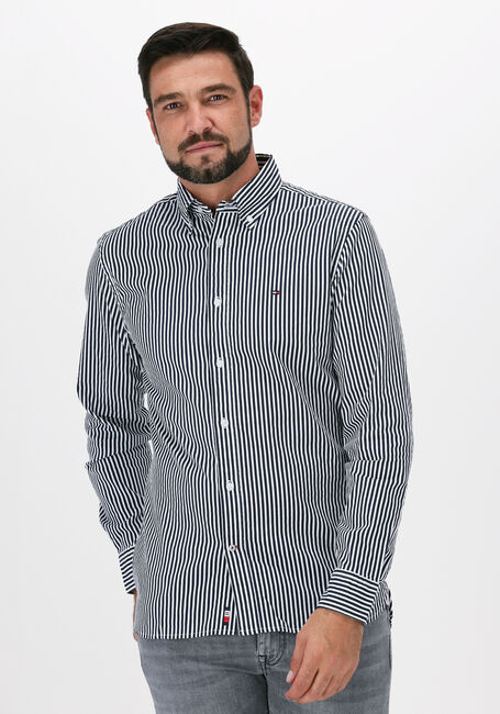 Blaue TOMMY HILFIGER Casual-Oberhemd FLEX WAFFLE DOBBY STRIPE SHIRT - large