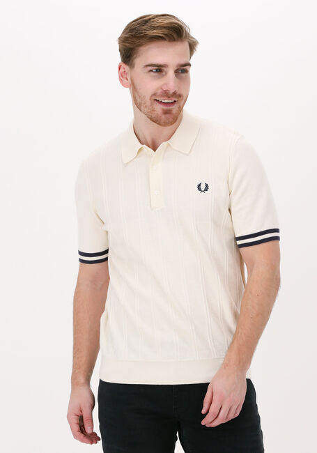 Nicht-gerade weiss FRED PERRY Polo-Shirt TIPPING TEXTURE KNITTED SHIRT - large