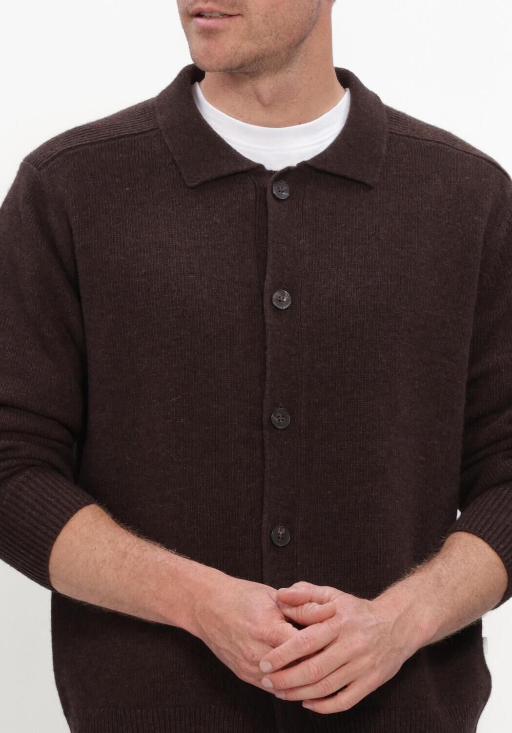 Braune RESTER&Ouml;DS Strickjacke RTDEAN CARDIGAN - large