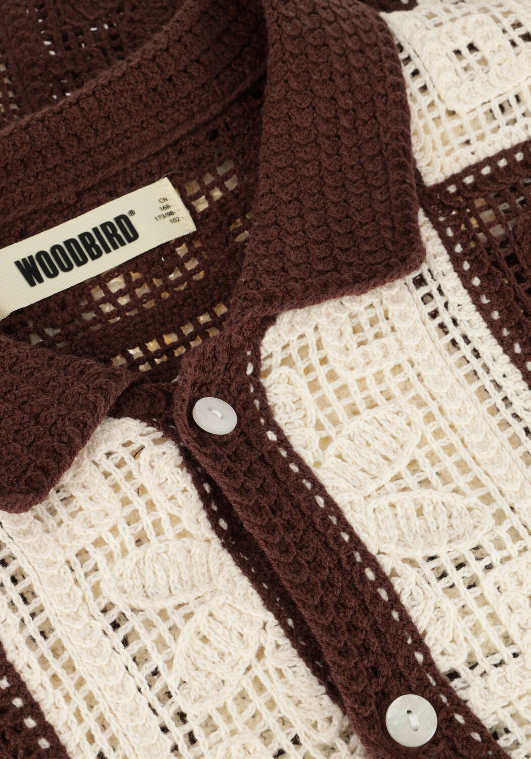 Braune WOODBIRD Casual-Oberhemd WBBANKS CROCHET KNIT - large